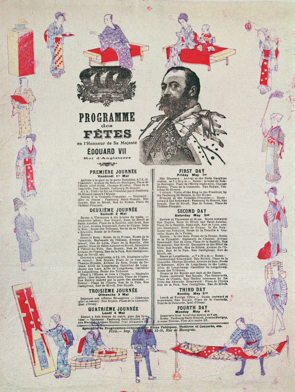 VII. Edward király (1841-1910) 1903. május 1-4. párizsi látogatásának rendezvény- és ünnepi programja alkotó: French School