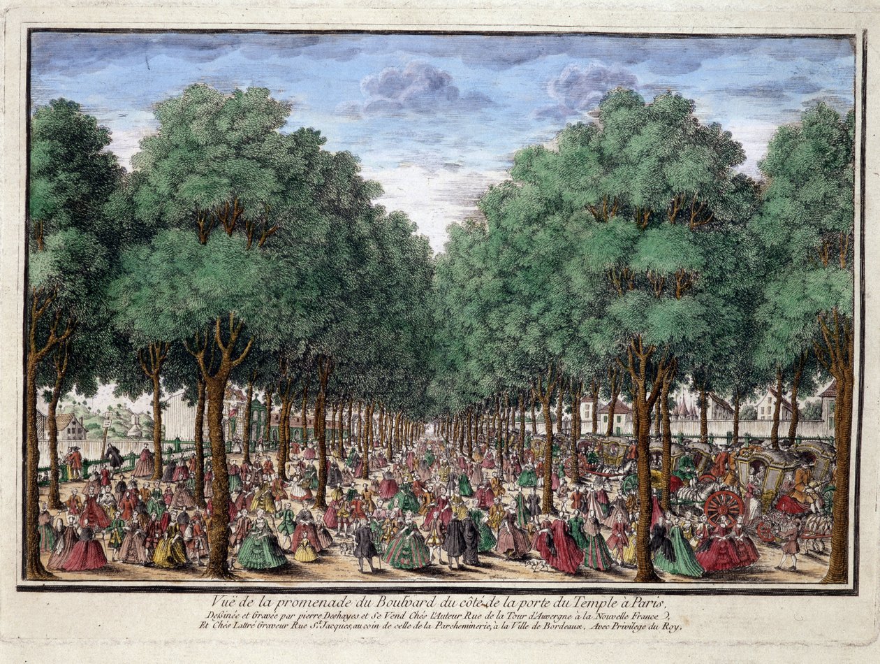 Promenade du boulevard, Porte du Temple Párizsban - metszet alkotó: French School