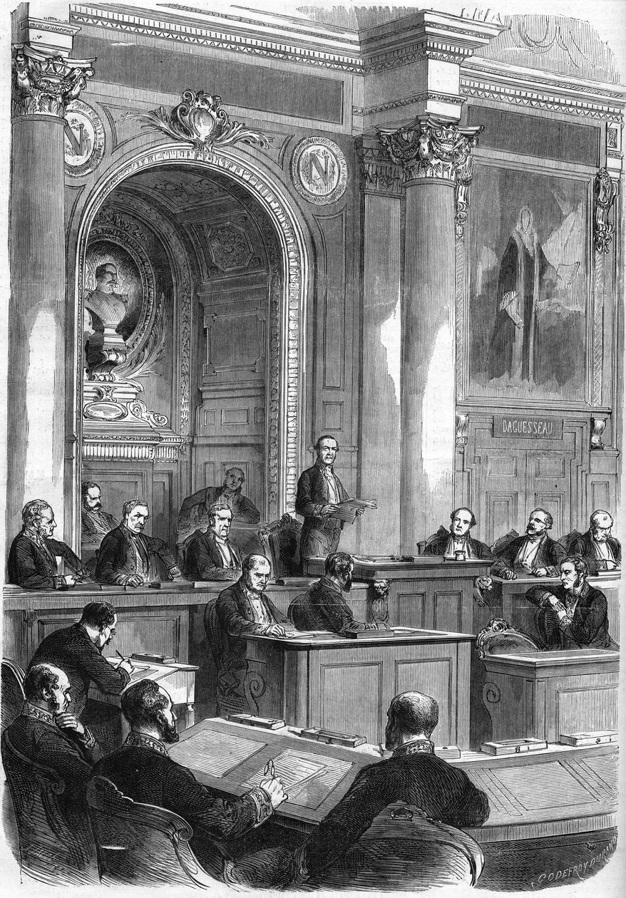 Prosper de Chasseloup-Laubat (Chasseloup Laubat) (1805-1873) az Államtanács elnökeként lép hivatalba a párizsi Quai d