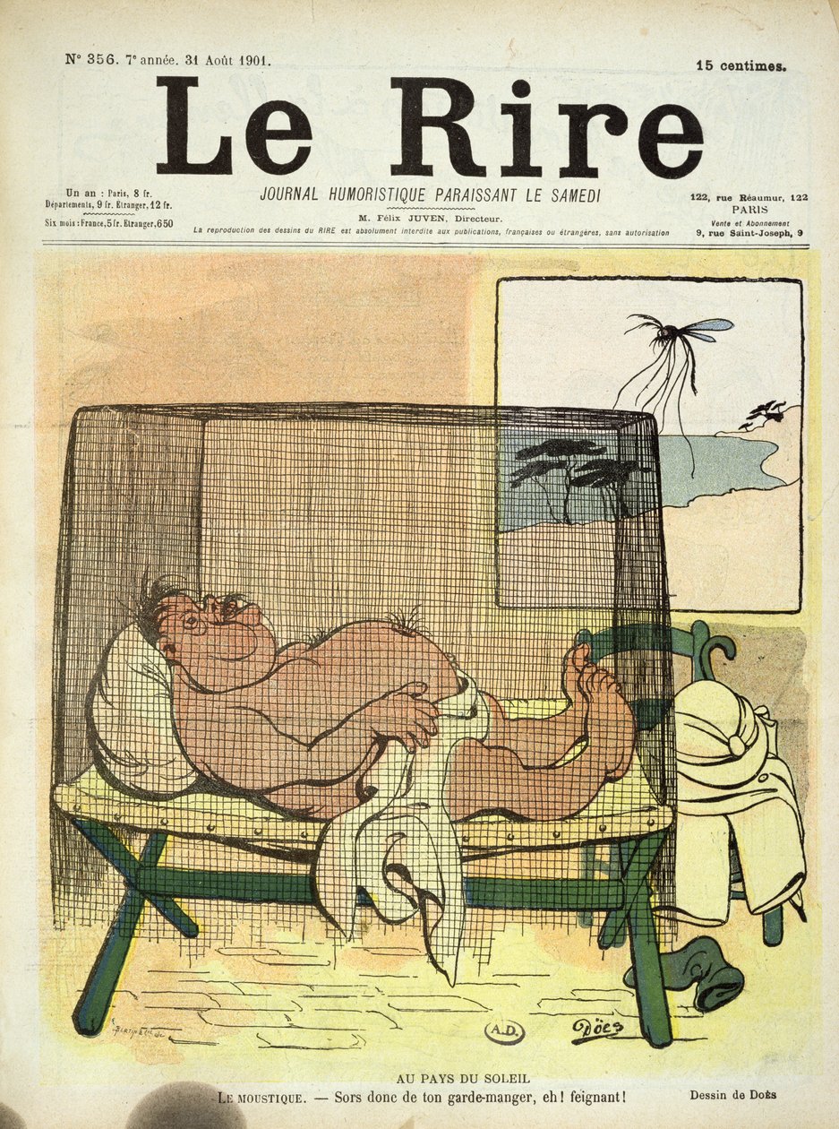 Védelem a szúnyogok ellen a telepeken, Le Rire-től, 1901. augusztus 31 alkotó: French School