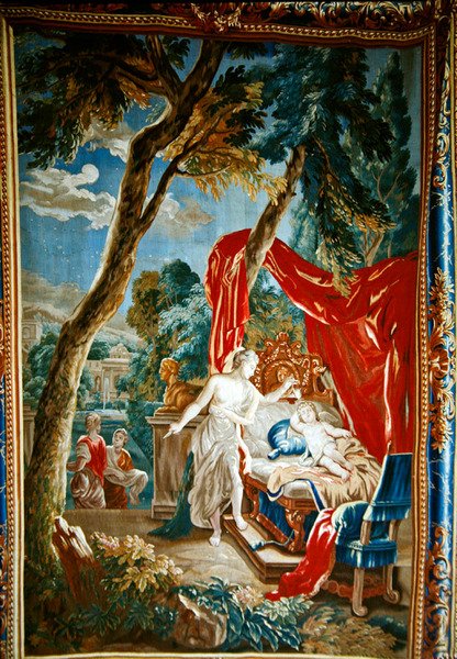 Psyche lámpát gyújt, hogy felismerje Ámor arcát alkotó: French School