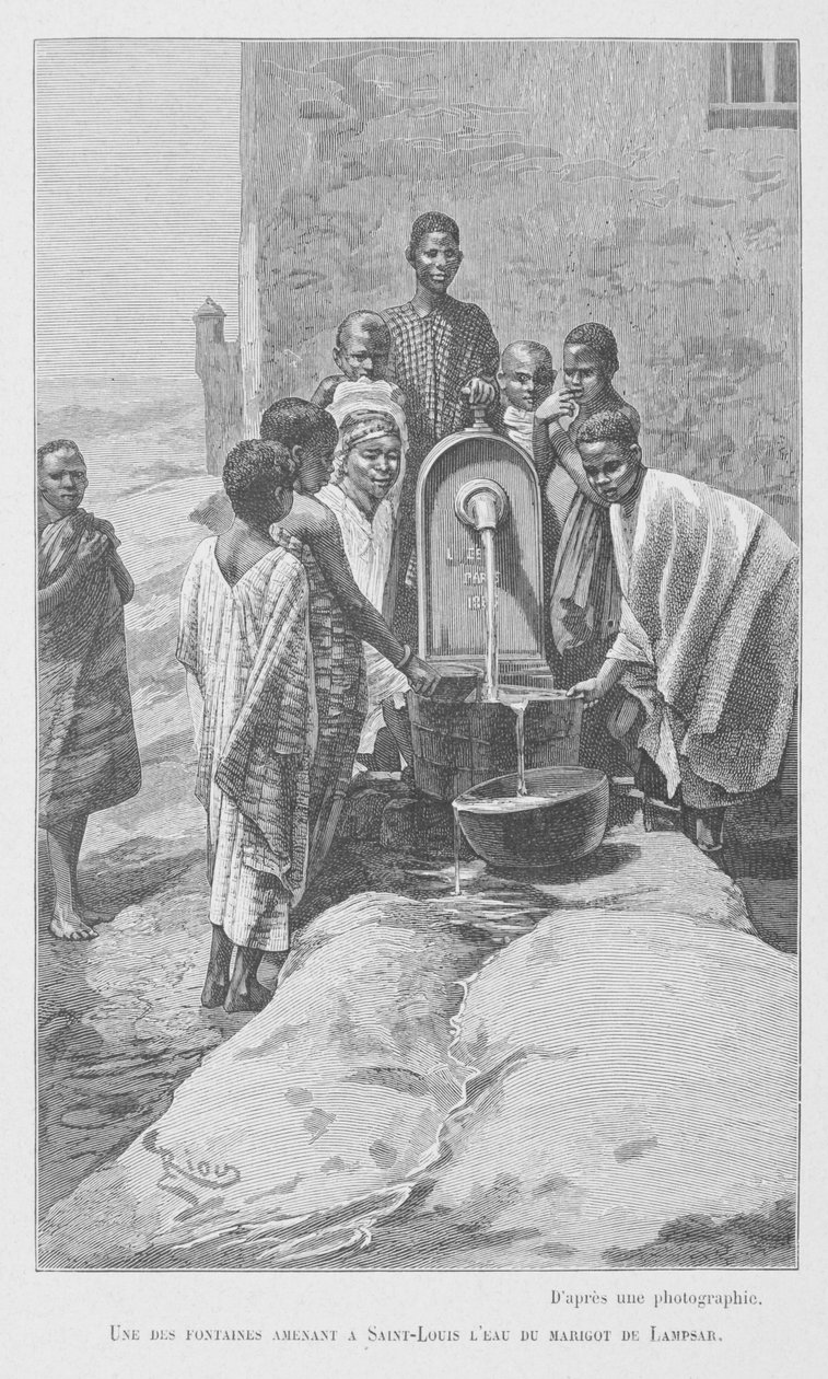 Szenegáli szökőkút, Louis Leon Faidherbe "Le Senegal..." című illusztrációja, 1889 alkotó: French School