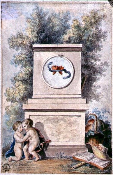 Putti a szerelem emlékművénél alkotó: French School
