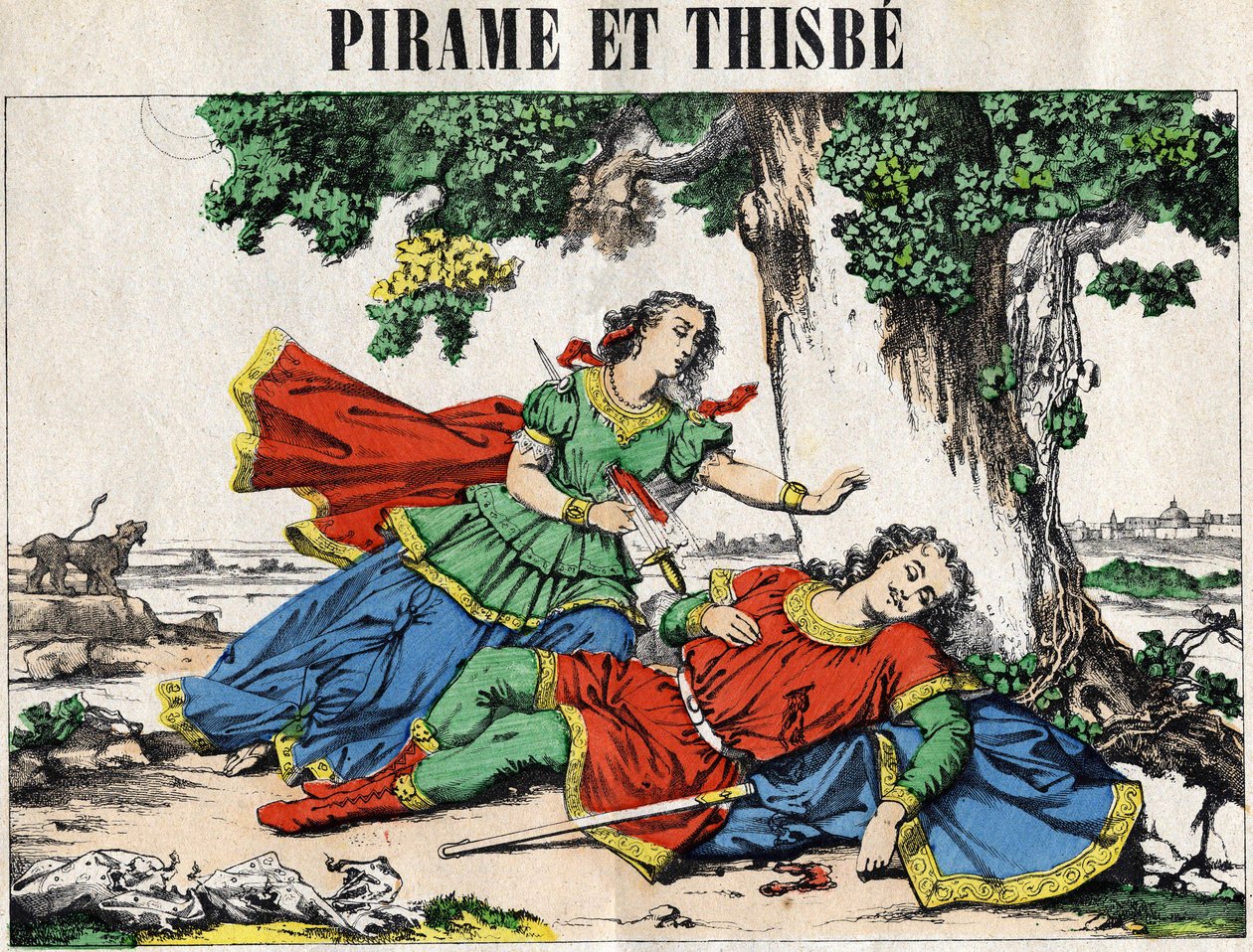 Pyramus (Pirame) és Thisbe, Ovidius meséje „A metamorfózisok” c. alkotó: French School