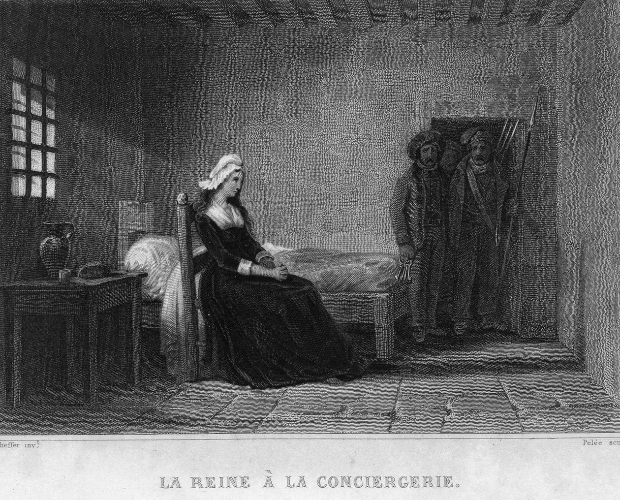 Marie Antoinette királynő (Marie Antoinette) a Concierge börtönben – Thiers „francia forradalom” című művében. 19. század alkotó: French School