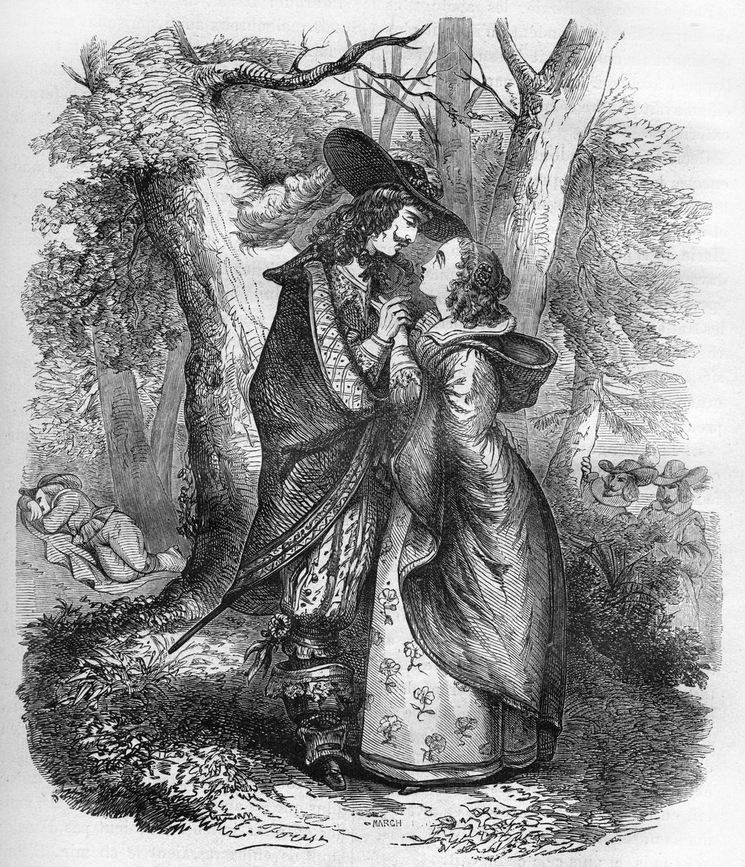 Zelle-i Zsófi Dorothee királynő (1666-1726), I. György angol felesége és a fiatal koenigsmarki Philip Christophe, a meghittség pillanatában. Vésett „A prostitúció és a kicsapongás története a világ összes népe között az ókortól a alkotó: French School