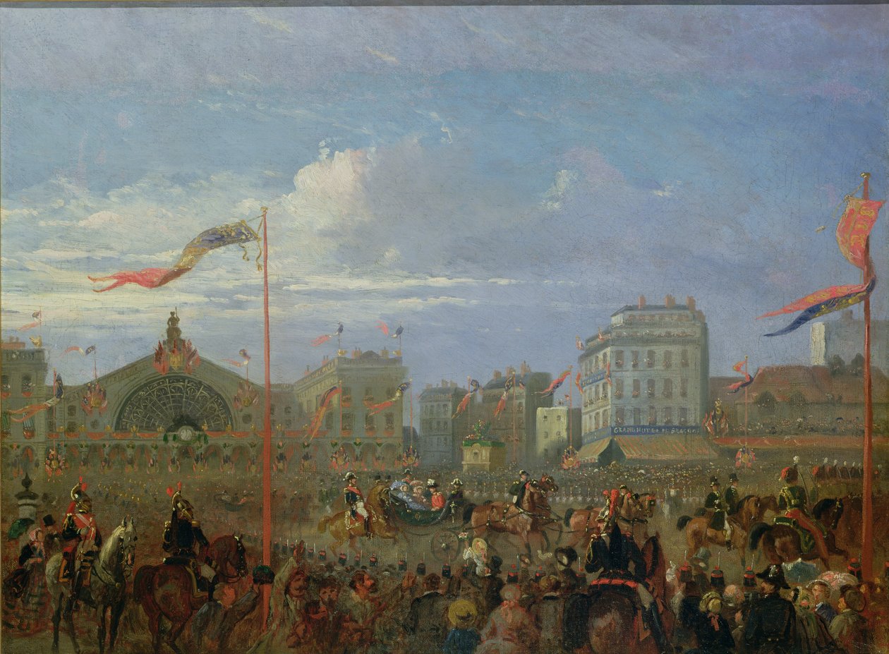 Viktória királynő (1819-1901) megérkezik a Gare de l