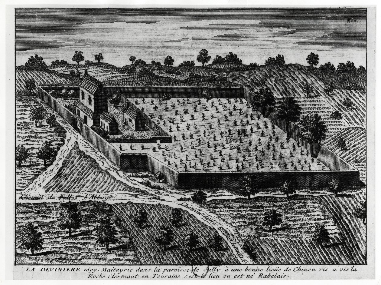 Rabelais, La Devinière: Rabelais szülőhelye. alkotó: French School
