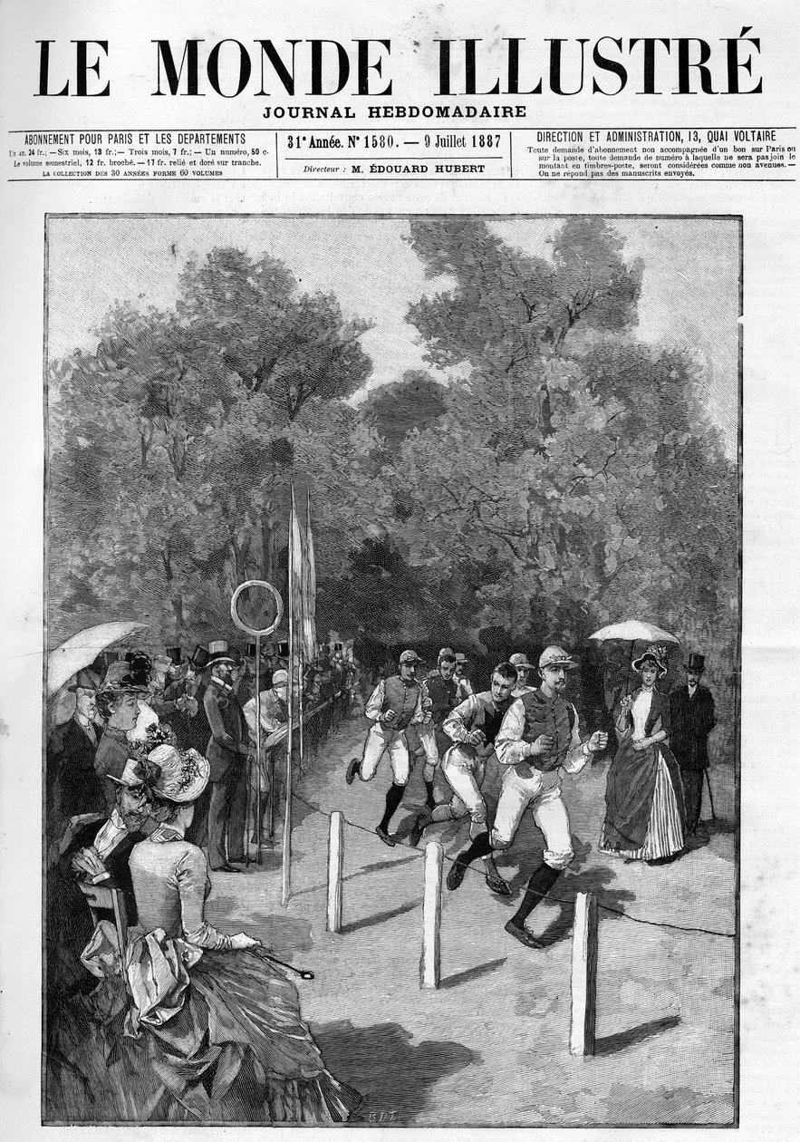 A Racing Club versenye a Bois de Boulogne-ban 1887-ben. alkotó: French School