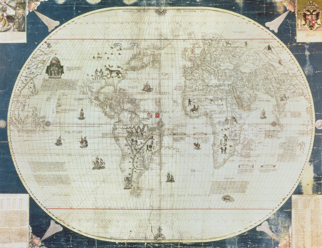 Rc C 2487 világtérkép, tervezte: Sebastien Cabot (c.1476-1557), 1544 alkotó: French School
