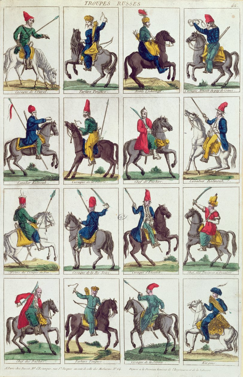 Az orosz lovasság regionális egységei, 1812-14 körül alkotó: French School