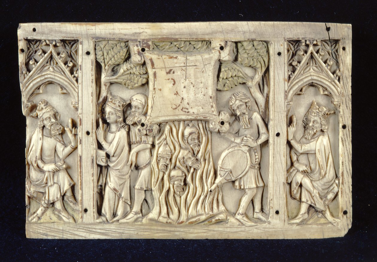 Jeleneteket ábrázoló dombormű Alexandriai Szent Katalin életéből, 1370-80 körül alkotó: French School