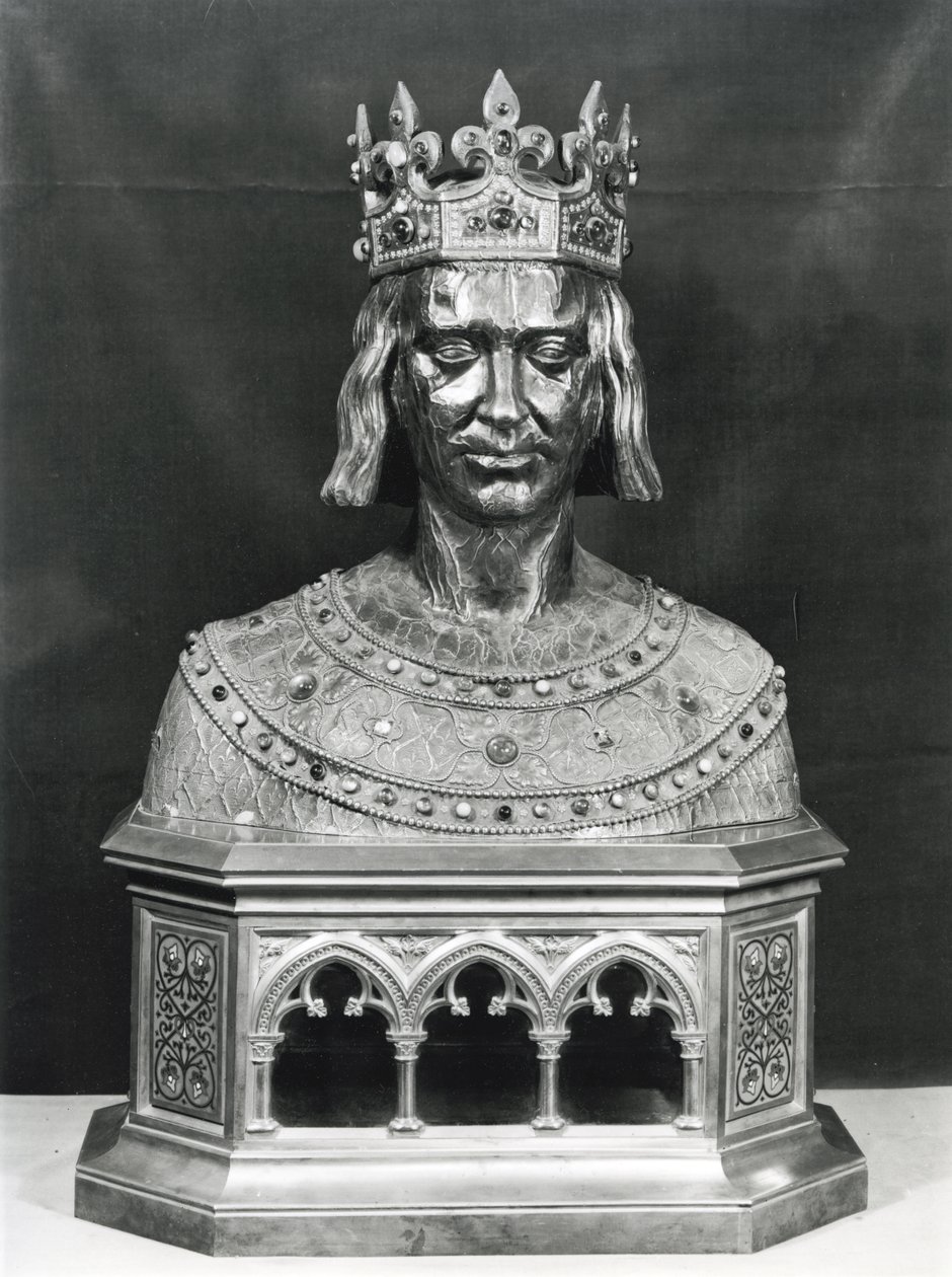 St. Louis (1214-70) ereklyetartó mellszobra (ezüst aranyozott) alkotó: French School