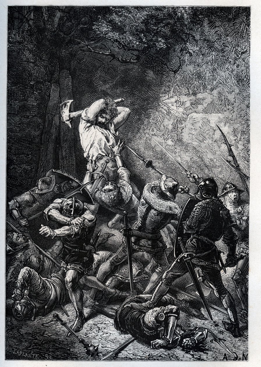 Representation du Grand Ferre (vagy Görény) (kb. 1330-kb. 1358) a százéves háború picard hőse” (Százéves háború: Big Ferre francia hős portréja) - metszet a „” L
