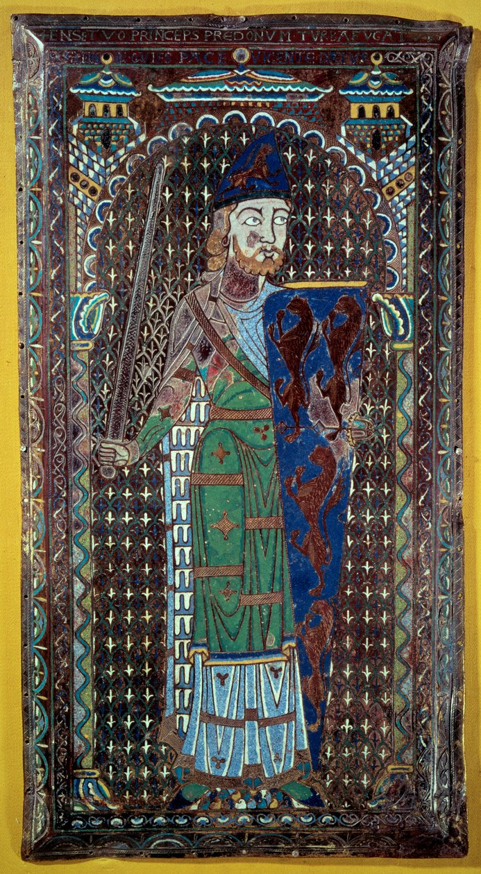 Geoffroi V (Geoffroy) Le Bel Plantagenet (Maine és Anjou grófja, Normandia hercege) ábrázolása (1113-1151) Sírtábla e-mailben. 1151. Tesse múzeuma. Le Mans alkotó: French School