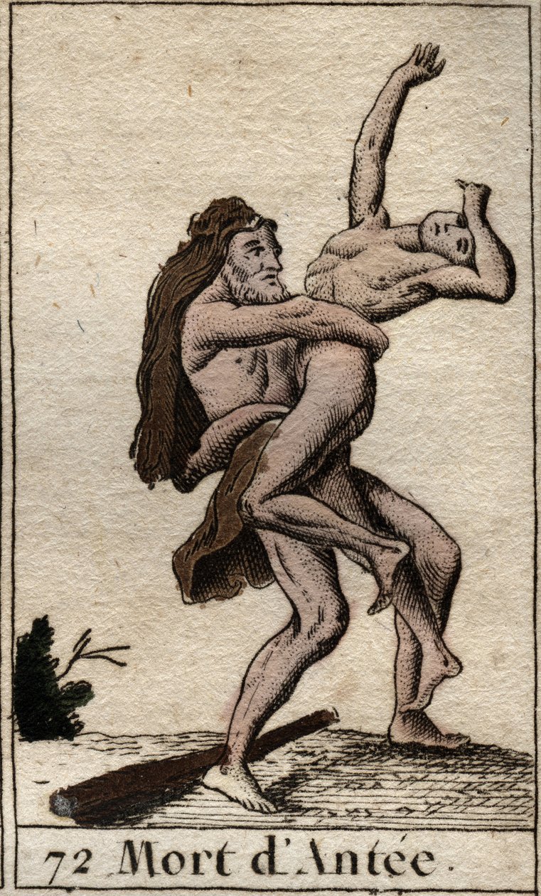 Hercules Terrassant Ante, Líbia királyának ábrázolása (Héraklész (Herkules), aki medveöleléssel megöli Antaeust) Pierre Blanchard 1803-as „Fiatalság mitológiájából”. alkotó: French School