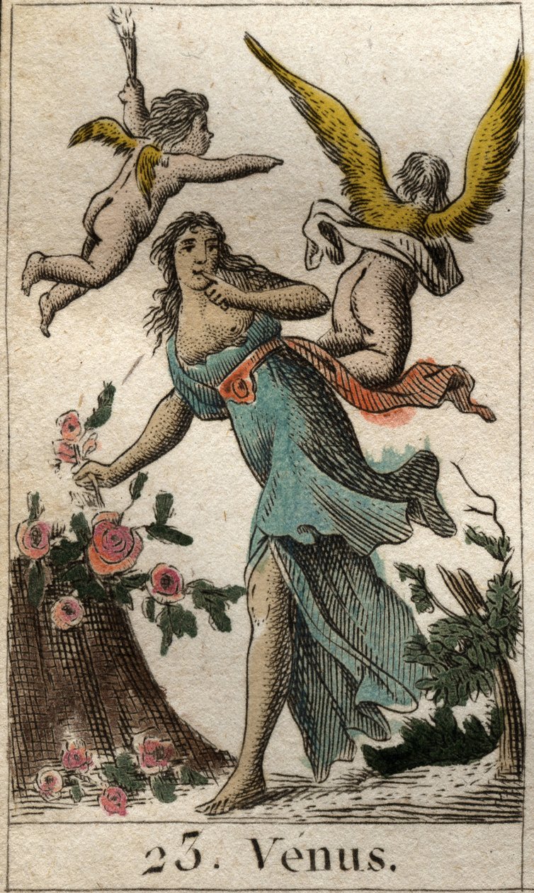 A Vénusz, a szerelem, a szépség és a termékenység istennője ábrázolása. Pierre Blanchard „Az ifjúság mitológiájából” 1803-ból. alkotó: French School