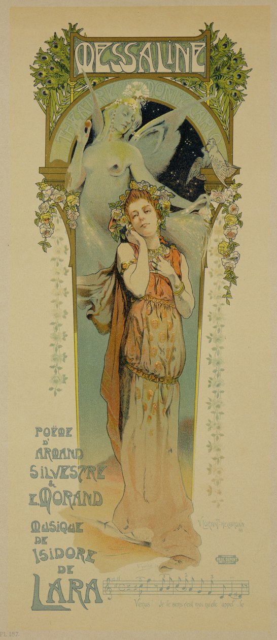 A Messaline című operát reklámozó plakát reprodukciója, Casino de Monte Carlo, 1898 alkotó: French School
