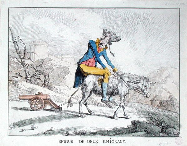 Két kivándorló visszatérése (színes metszet) alkotó: French School