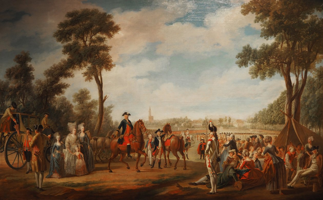 A Conde ezred revüje és felvonulása Strasbourgban 1779 és 1781 között. alkotó: French School