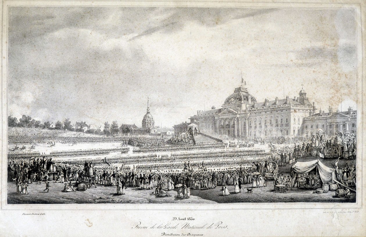 A párizsi nemzetőrség szemle 1830.04.29-én. alkotó: French School