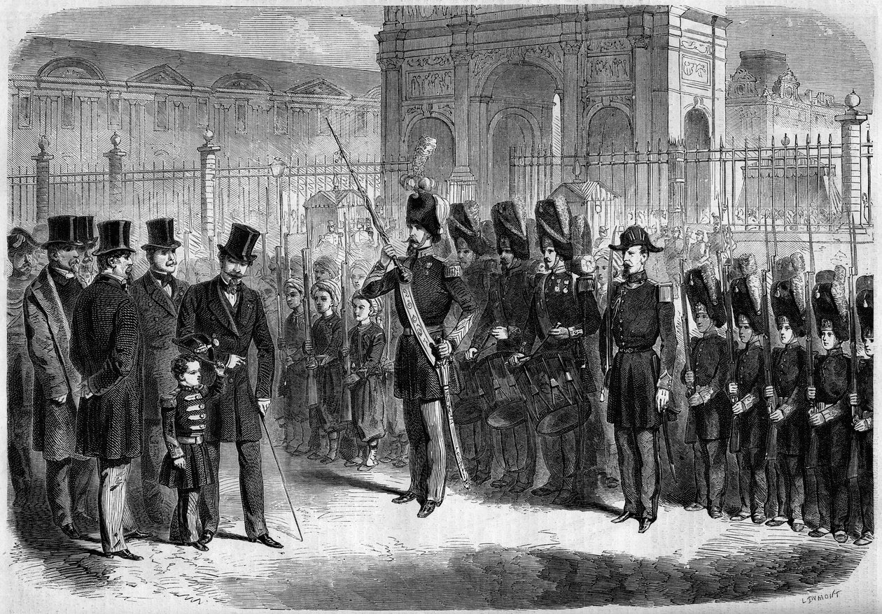 Napóleon Eugene Louis Jean Joseph Bonaparte (1856-1879), III. Napóleon fia császári herceg Revue des pupils de la garde imperiale című könyve, február 15. alkotó: French School