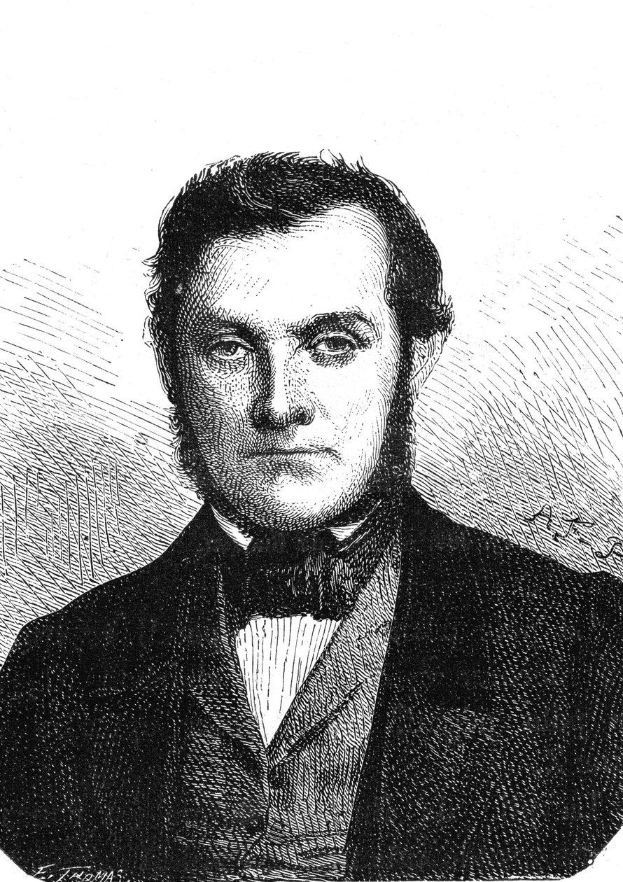 Richard Wilhelm BUNSEN (1811-1899), német kémikus felfedezte a céziumot és a rubídiumot. Metszet 1867 alkotó: French School