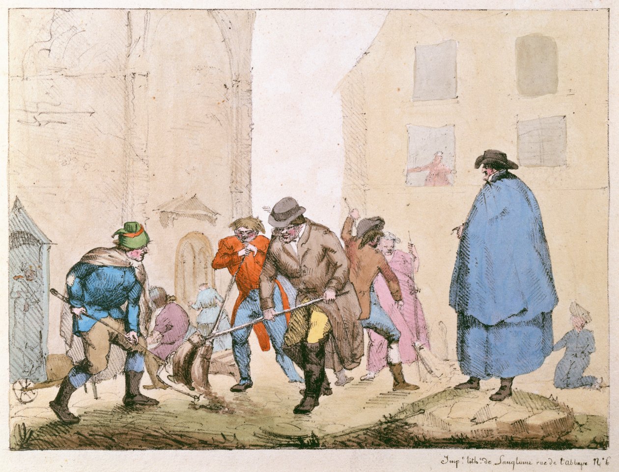 Útseprők Párizsban, 1820 körül alkotó: French School