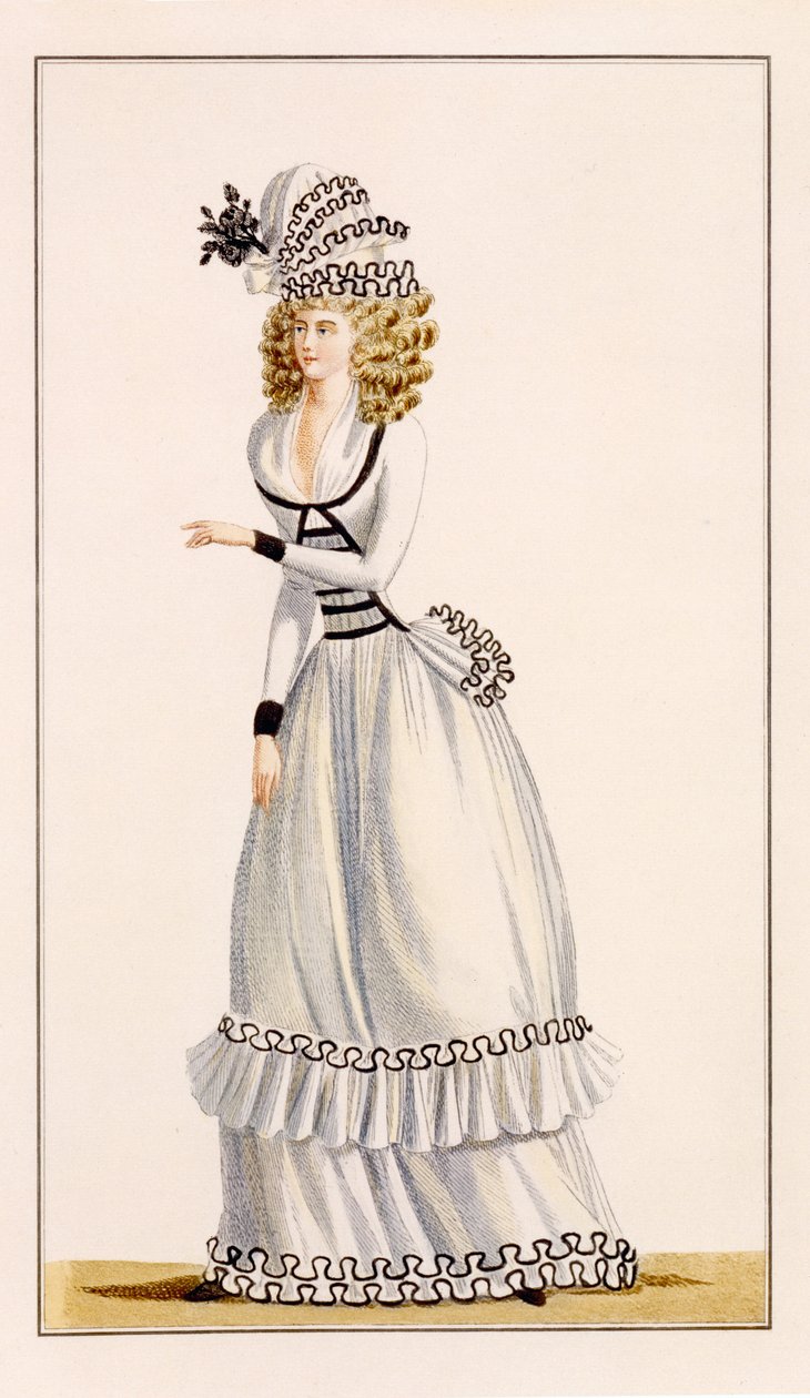 Demi Demie ruha a Journal of Fashion and Taste-ból, 1790 alkotó: French School
