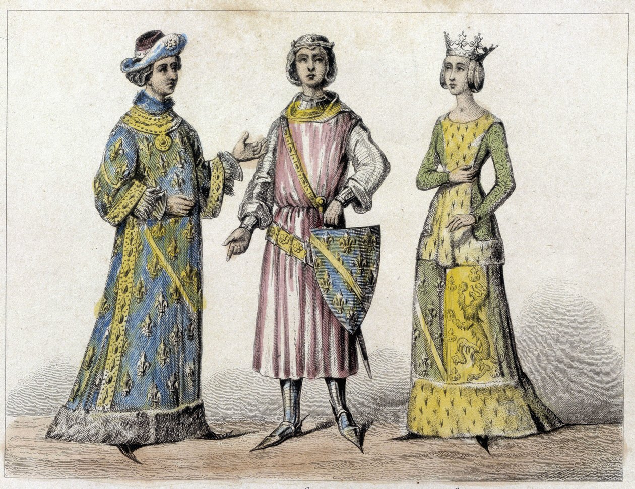 Róbert francia és burgundi Beatrice, felesége, francia király. alkotó: French School