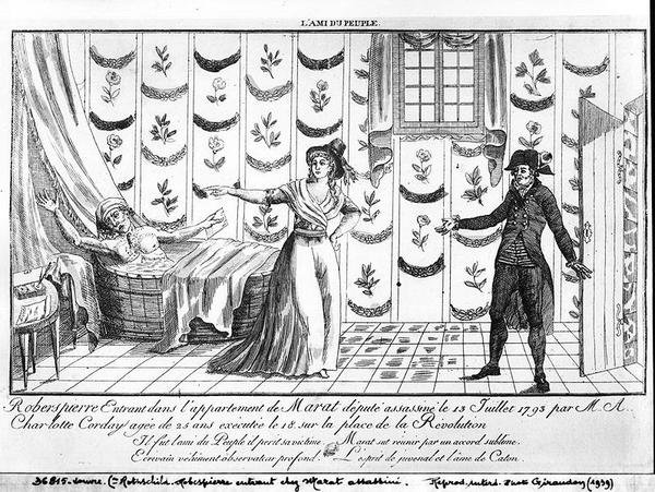 Robespierre belép Marat lakásába alkotó: French School