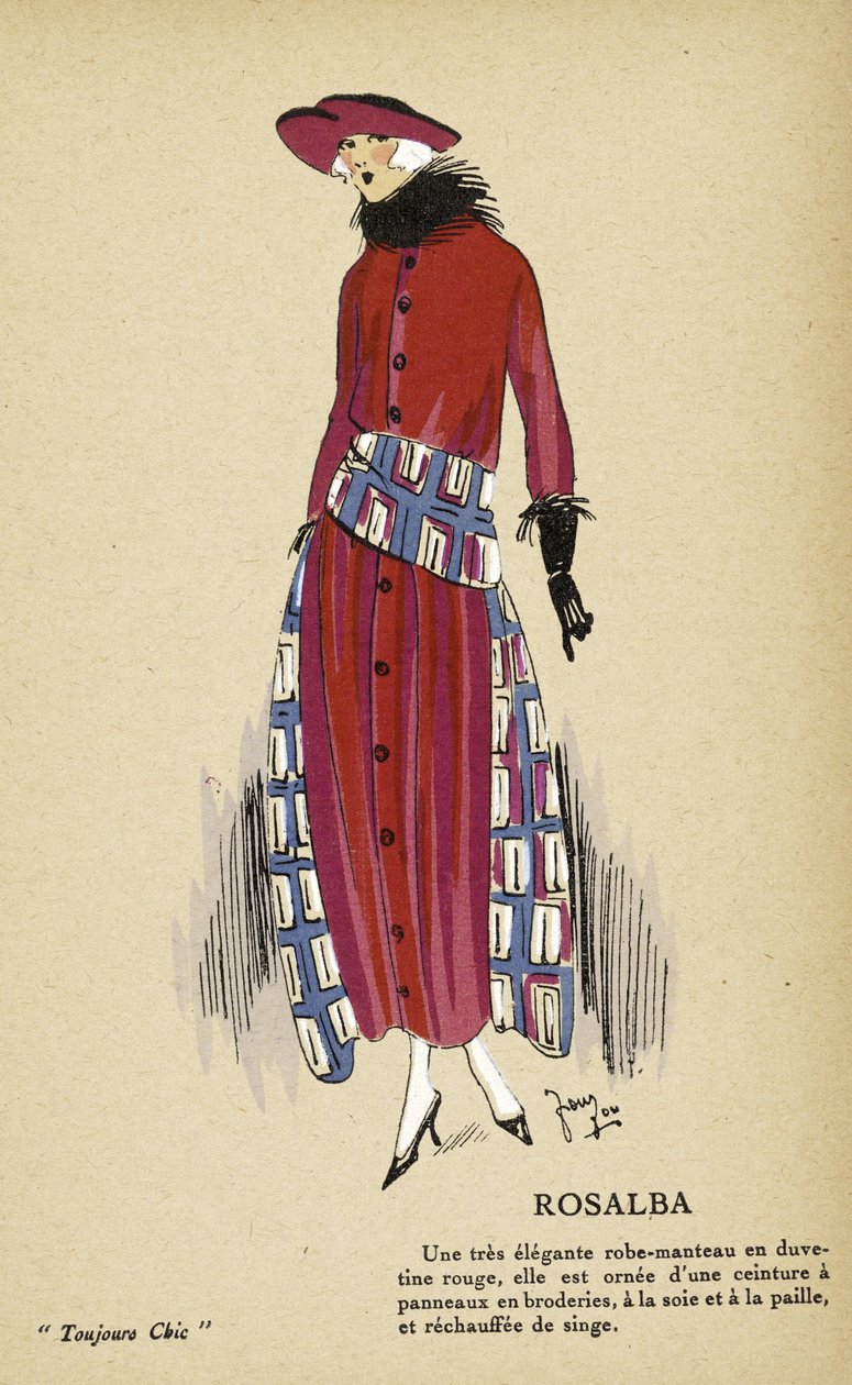 Rosalba, a Toujours Chic-ból, kiad. 1921-22 (pochoir-nyomat) alkotó: French School