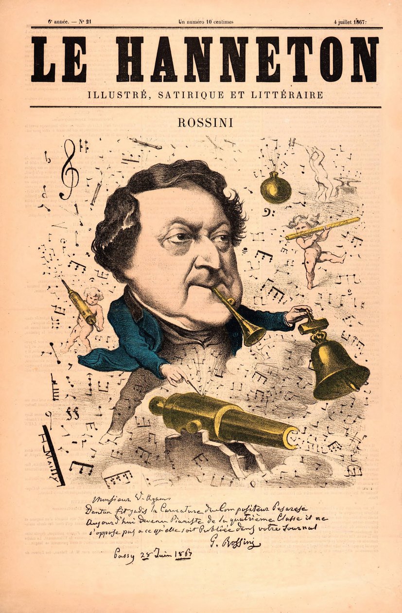 Rossini a Le Hannetonból, 1857. július 4. (színes litó) alkotó: French School