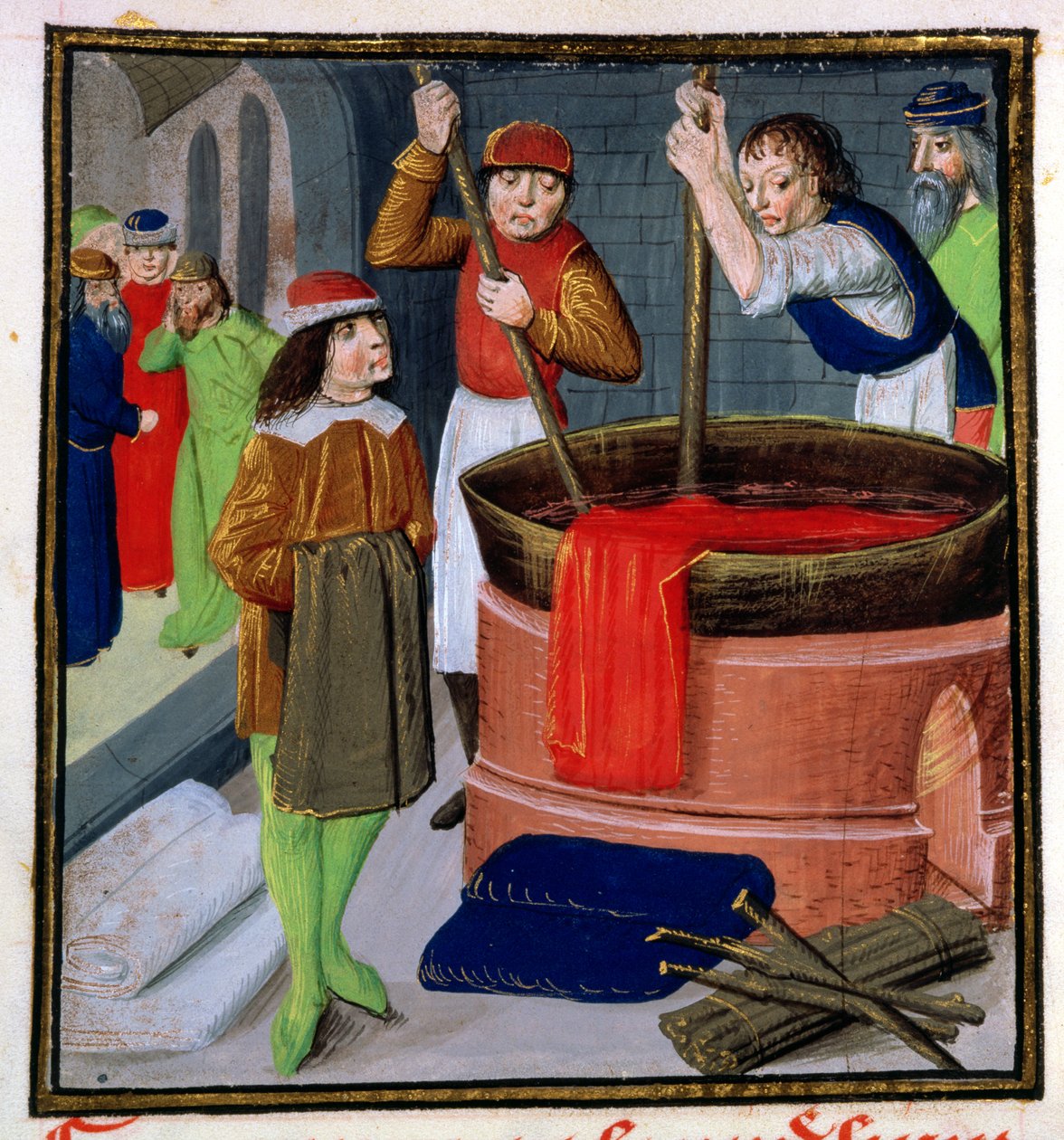 Roy 15 E III f.269 Festőszövet, Bartholomeus Anglicus Des Proprietes des Choses-ból alkotó: French School