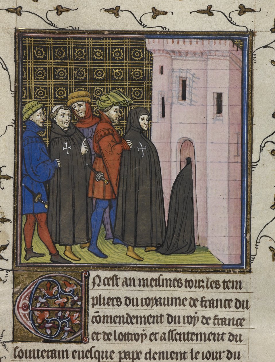 Királyi 20 C. VII, f. 42v, A templomosok letartóztatása, október 13 alkotó: French School