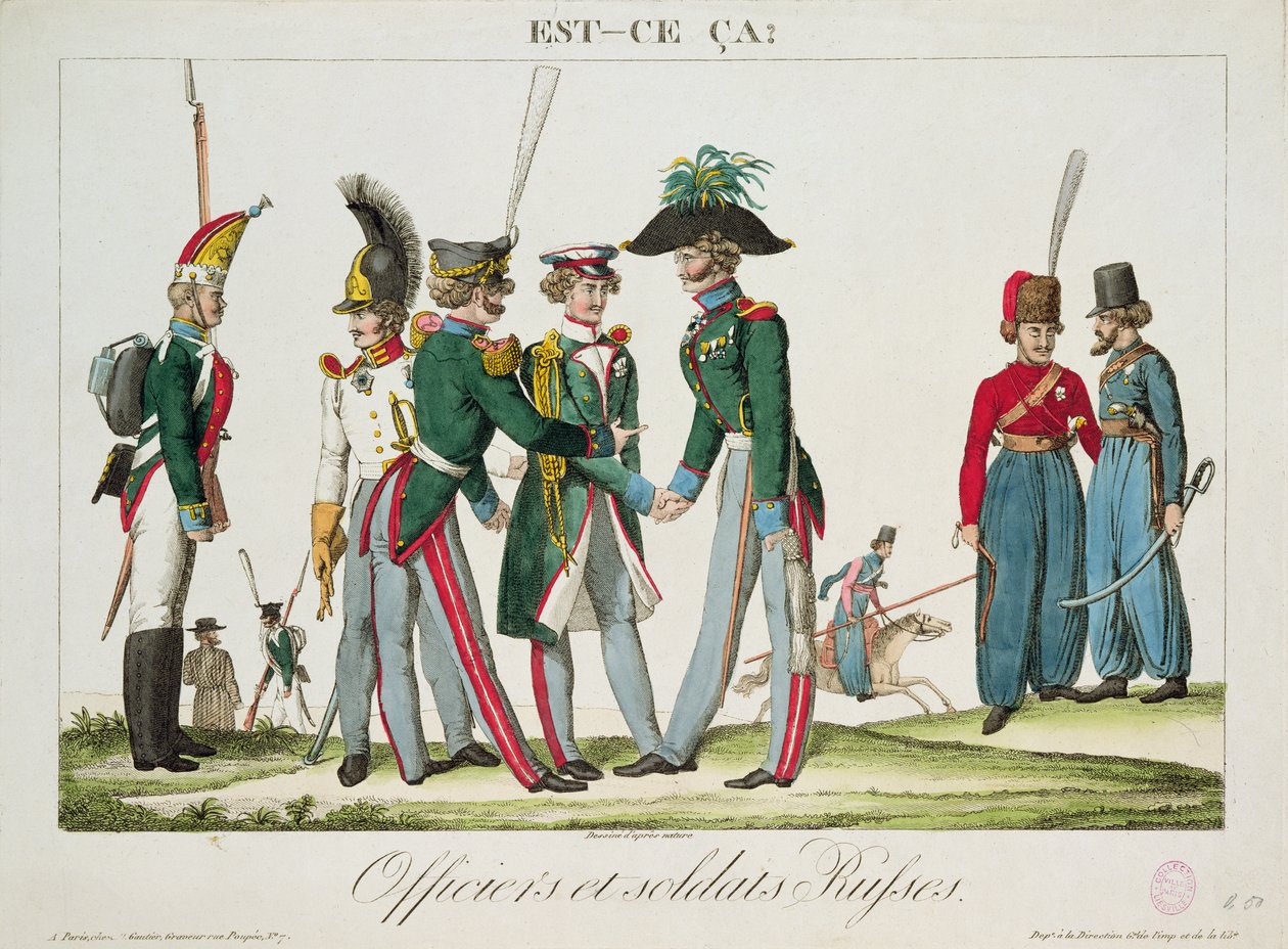 Orosz tisztek és katonák, 1815 alkotó: French School