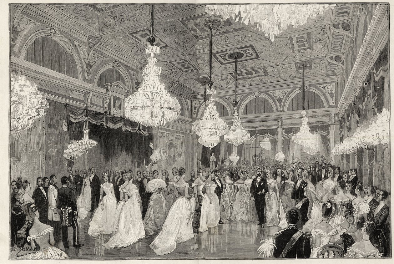 Sadi Carnot (1837-1894) francia elnök 1887-től 1894-ig és felesége az Elysee palotában - Sadi Carnot, a Francia Köztársaság elnöke és felesége - Az elnökség ünnepei - a Palais de L