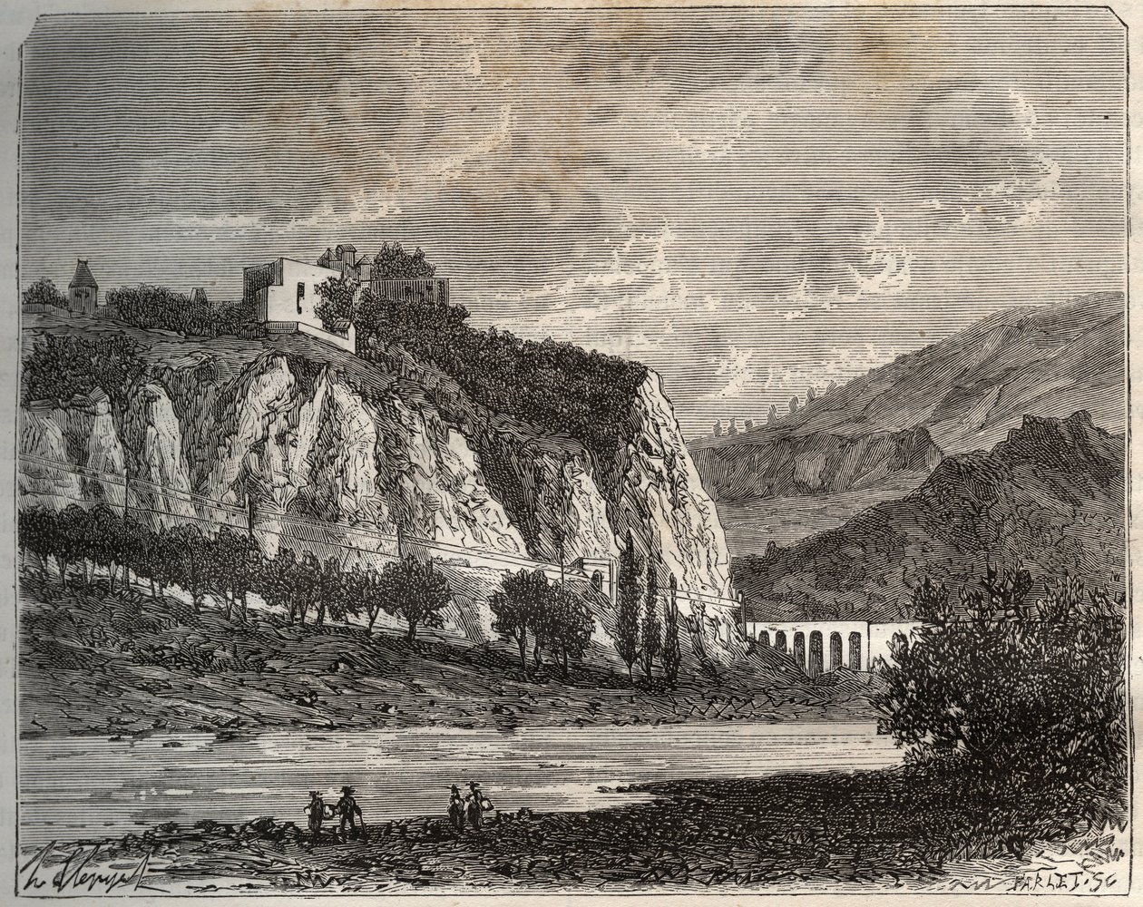 Saint-Paul-en-Cornillon (Saint Paul en Cornillon) - Loire, a Rhône-Alpes régióban - "La France illustree: földrajz, történelem, statisztikai igazgatás" metszete V.-A. Maláta-barna. 1884 alkotó: French School