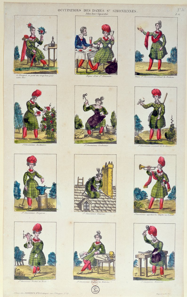 Saint-Simonian nők és foglalkozásaik, 1830 körül alkotó: French School