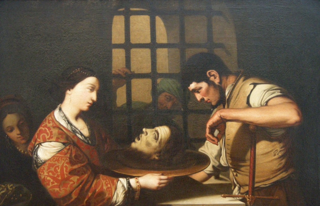 Salome Keresztelő János fejével alkotó: French School