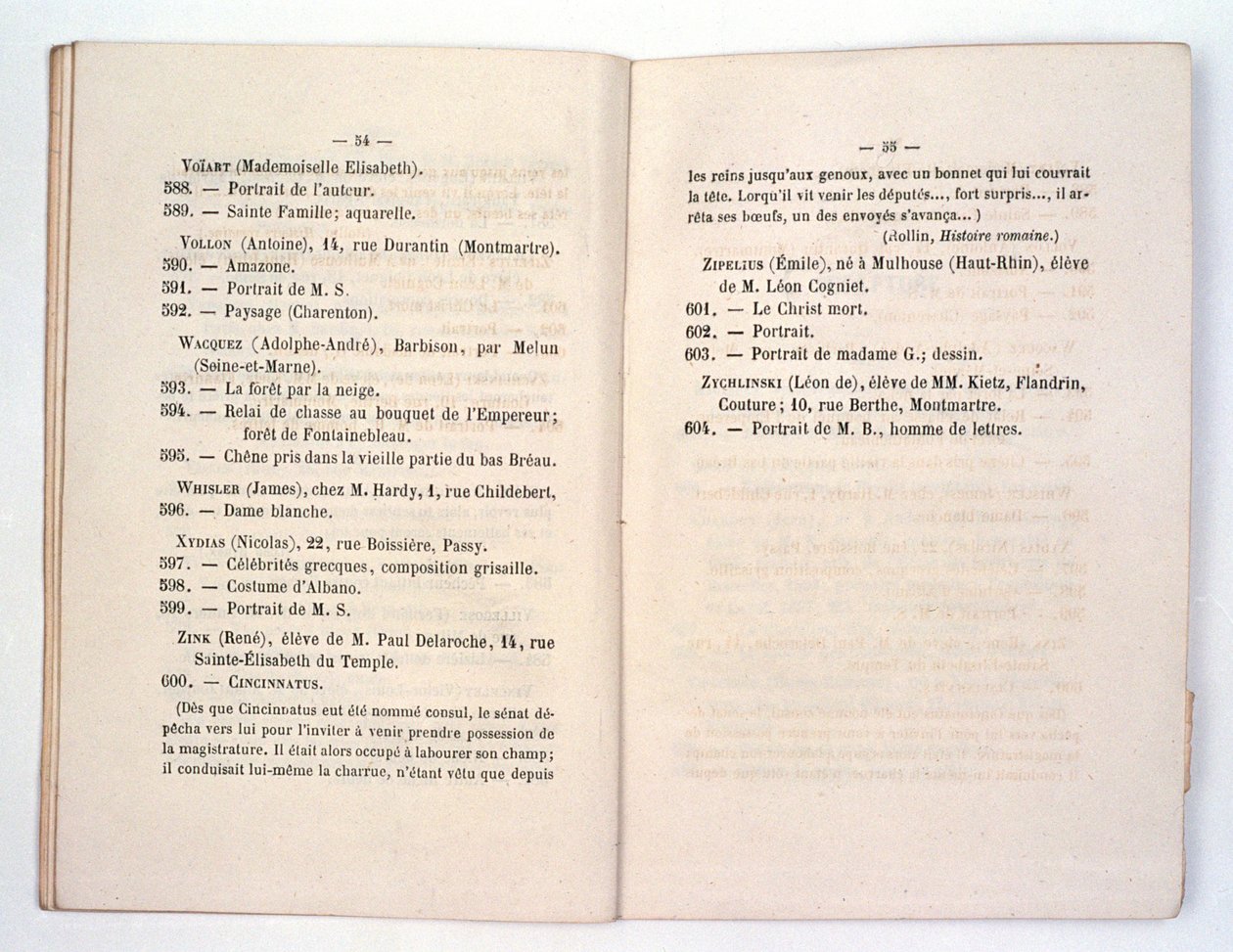 Salon des Refuses katalógusbejegyzés a Whistlers Dame Blanche-hoz (1. szimfónia fehérben: A fehér lány) 1863 alkotó: French School