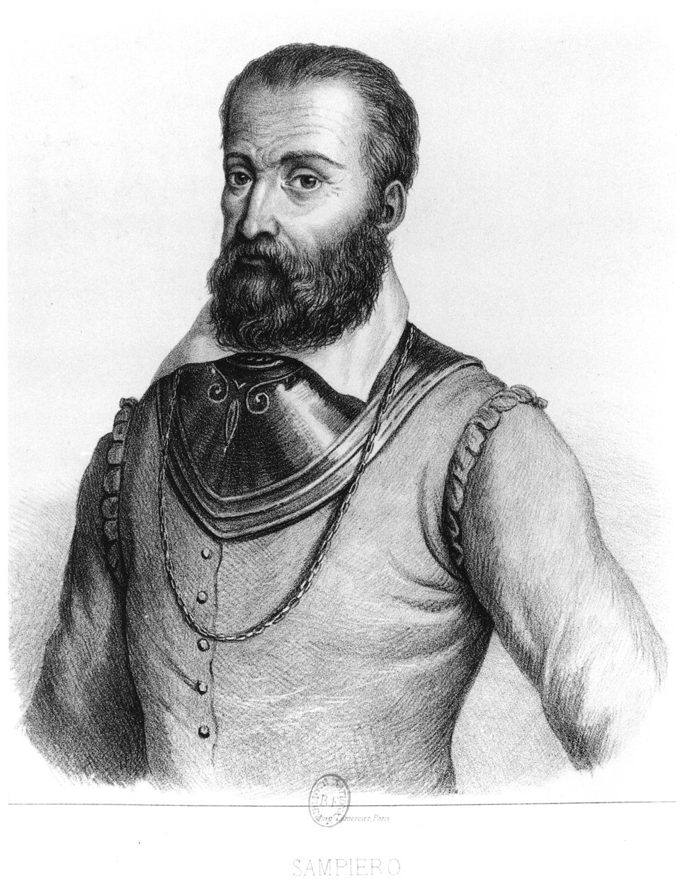 Sampiero Corso (1498-1567) illusztrációja a Histoire illustree de la Corse-ból, Jean Ange Galletti (1804-66) alkotó: French School