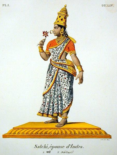 Satchi Indra felesége, metszette C. de Motte (1785-1836) (színes litográfia) alkotó: French School
