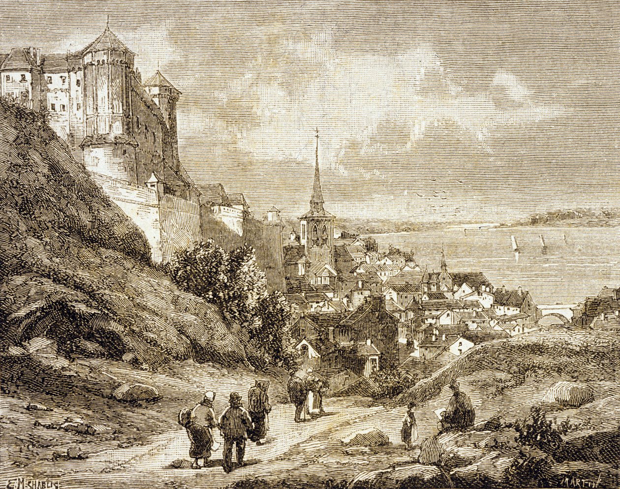 Saumur, Franciaország (metszet) alkotó: French School