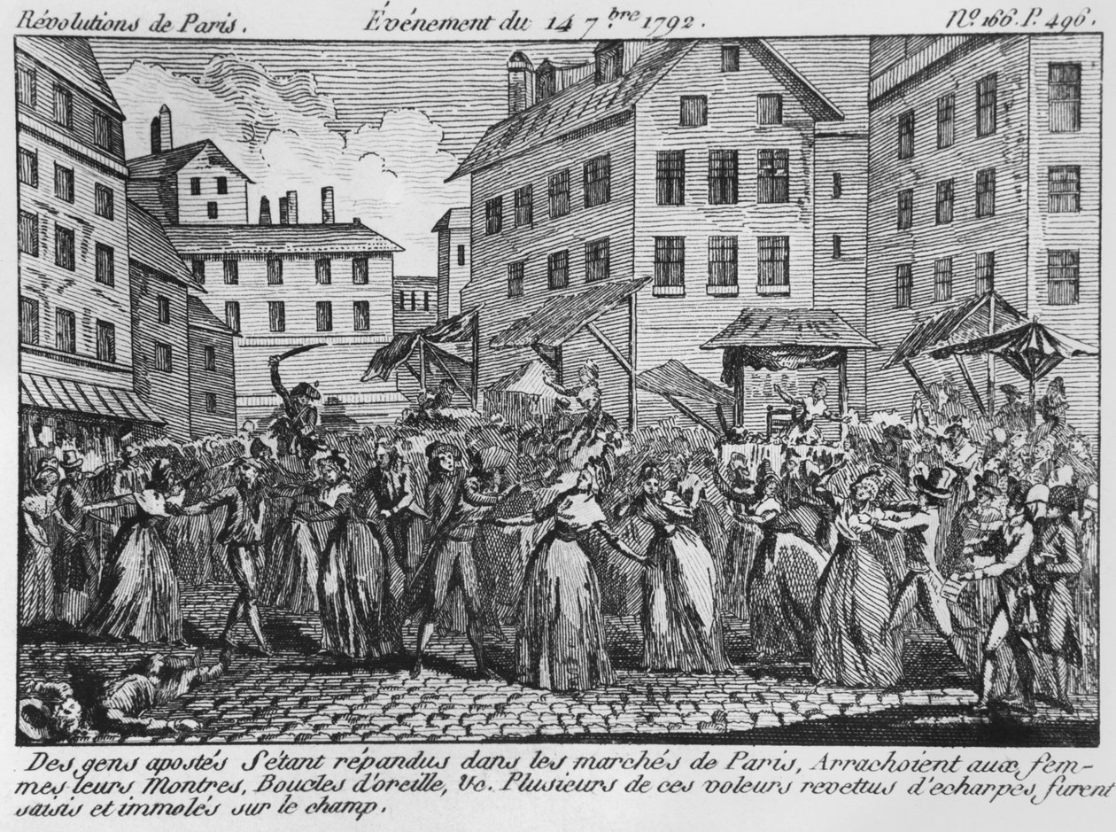 Rablás helyszíne Párizsban, 1792. szeptember 14 alkotó: French School