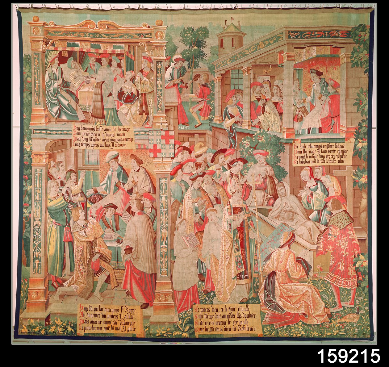 Jelenetek Szent Remigius († 533) reimsi püspök életéből: A gazdagok csodája Testamentum és egy halott feltámadása, 1531 alkotó: French School