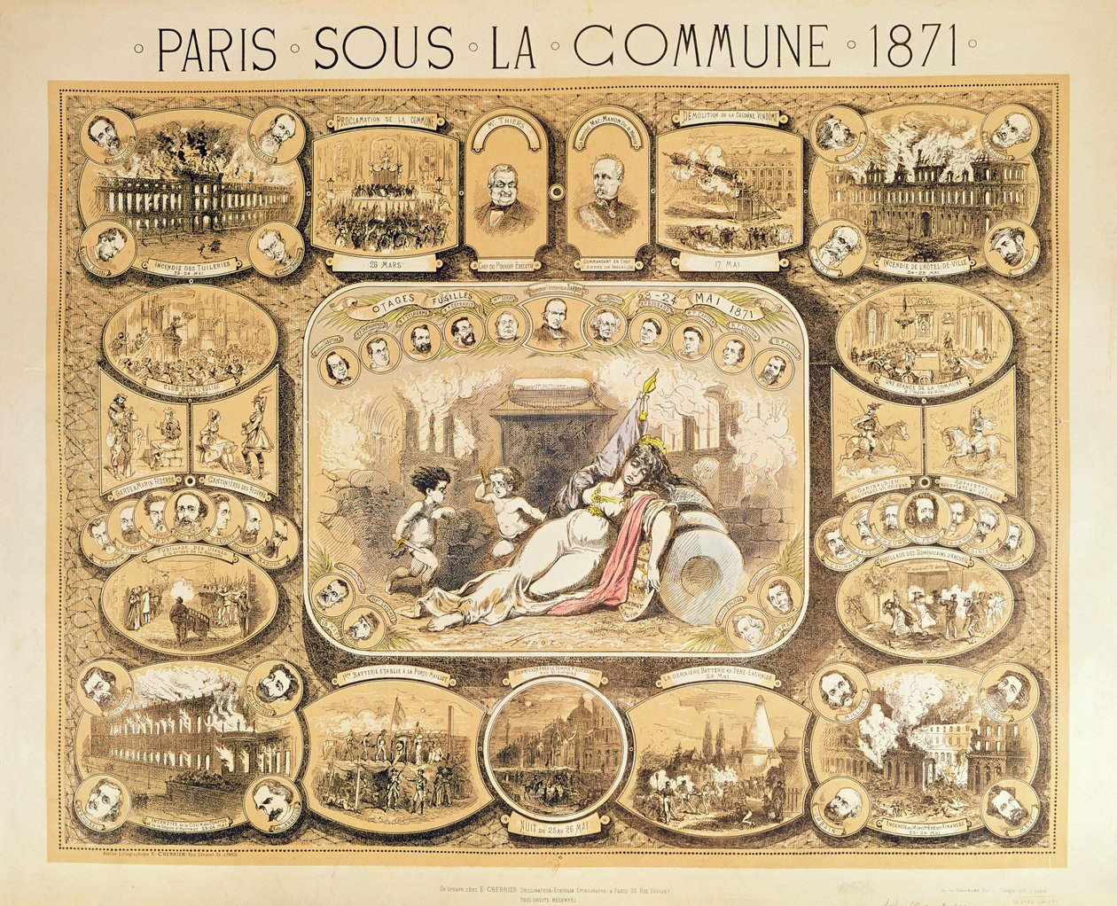 Jelenetek a párizsi kommünből, 1871 alkotó: French School