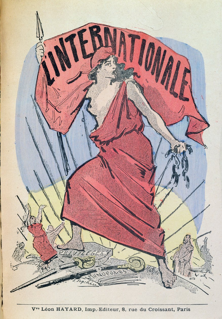 Kotta a LInternationale dalhoz, 1900 körül (színes gravírozás) alkotó: French School