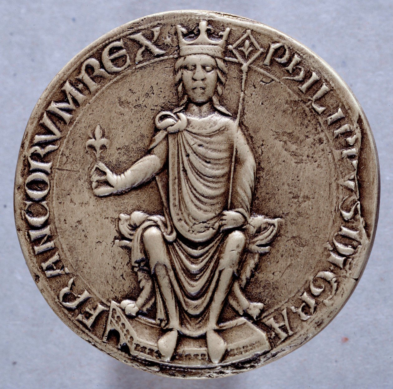 II. Fülöp király pecsétje Philippe Augustus (1165-1223) 13. századi Párizsban, Archives Nationales alkotó: French School