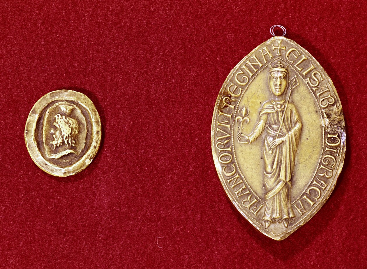 Nagy Károly császár (742-814) és Hainaut Izabella királyné (1170-1190 körül) pecsétek alkotó: French School